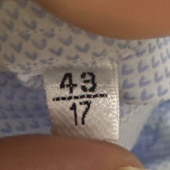 Mens Antonio Consentino Light Blue Patterned Long Sleeve Dress Shirt 43/17 - Picture 5 of 5